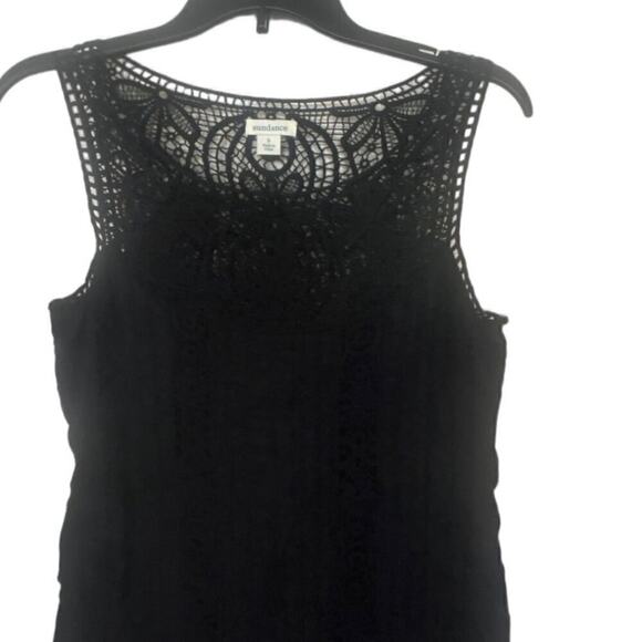 SUNDANCE Amira Black Lace Crochet Cotton Sleeveless Dress Size Small - Picture 4 of 13